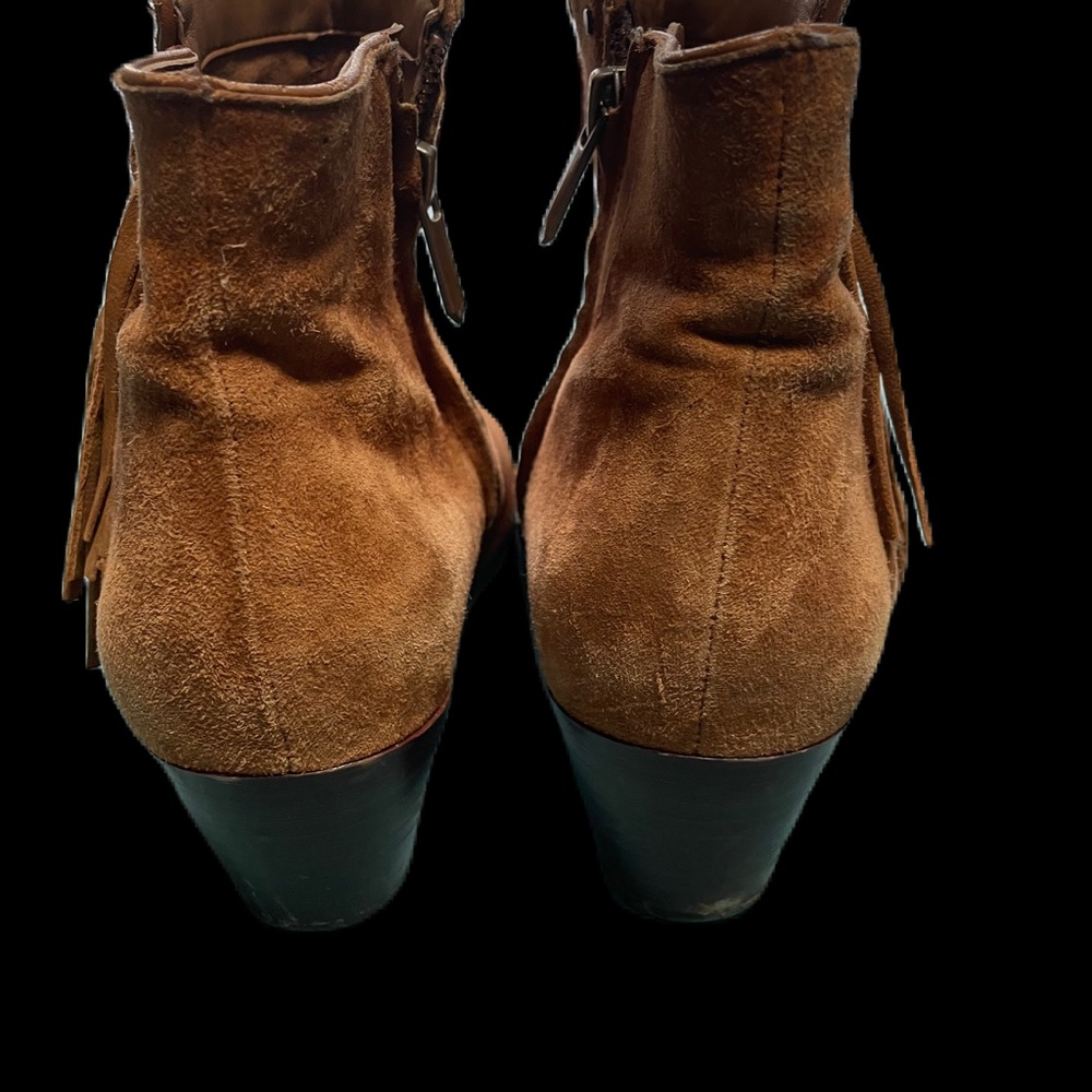 Sam Edelman 'Rudie' Studded Fringe Ankle Bootie Saddle Suede Size 8m - Picture 4 of 10
